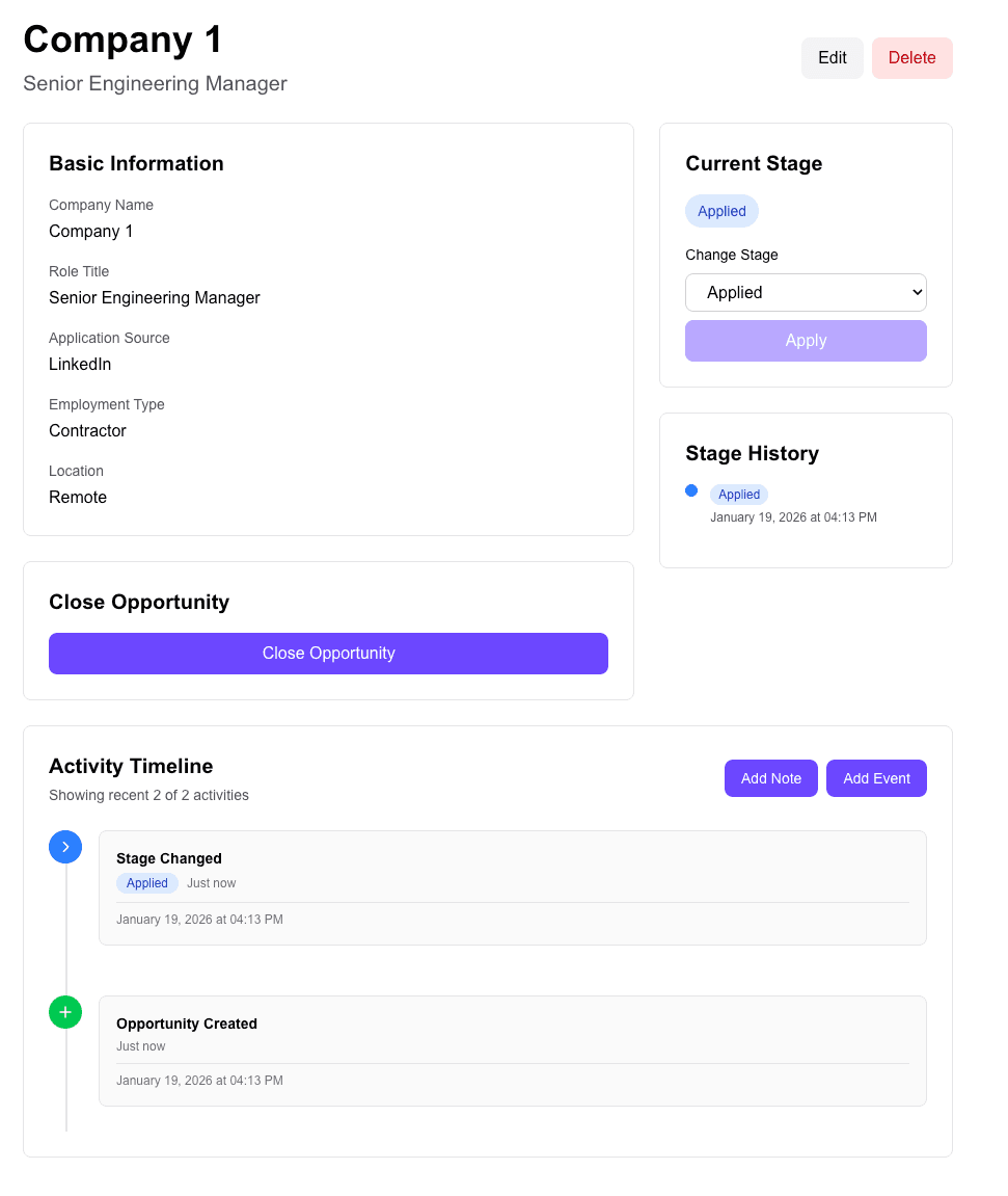 Complete Activity Timeline